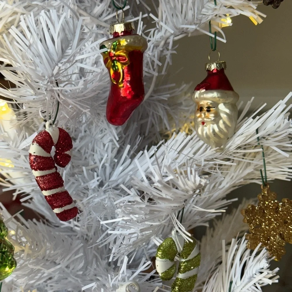 Vintage 1986 Christmas Candy Cane Nutcracker Santa Clause Ornament Set of 26